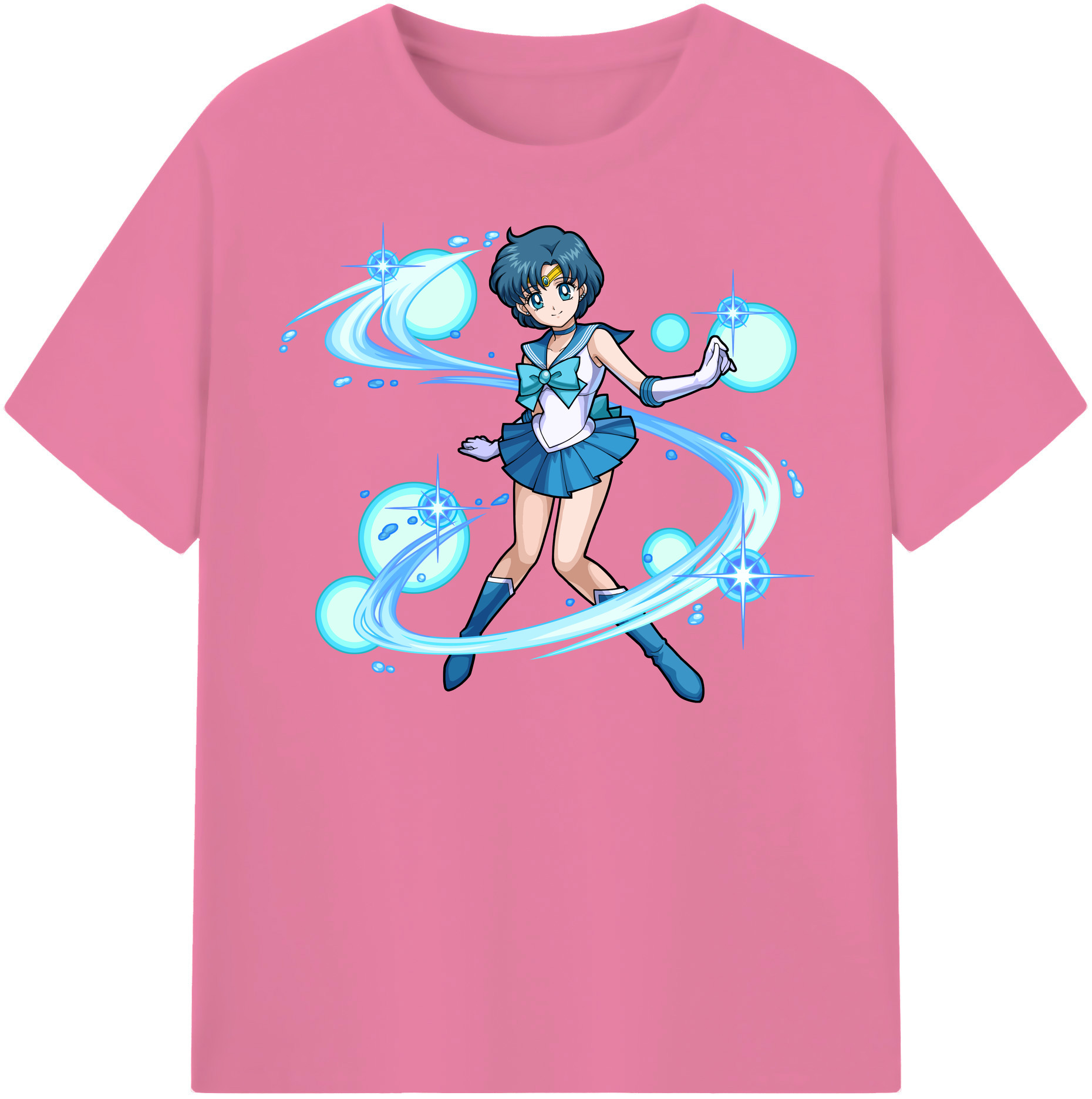 （画像用） 美少女戦士セーラームーン 水野 亜美 みずの あみ Sailor Moon Mizuno Ami 綿100％半袖Tシャツ（フロントプリント）